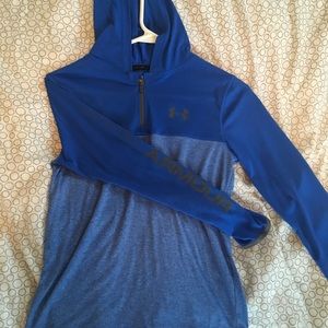 Under armor boys blue hooded pullover